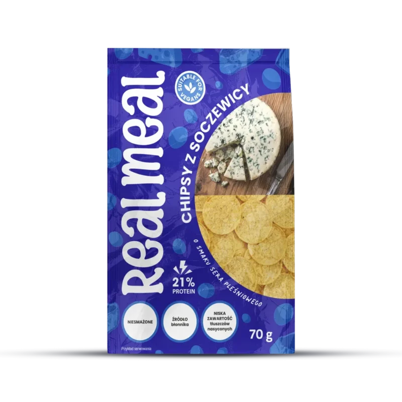 Chipsy z soczewicy o smaku sera pleśniowego