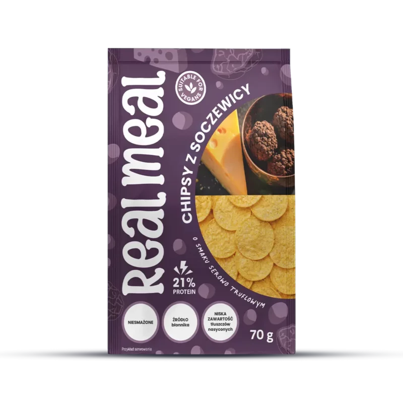 Chipsy z soczewicy o smaku serowo truflowym