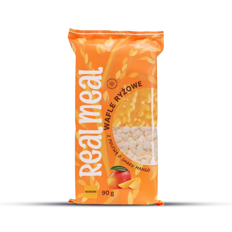 Wafle ryżowe z polewą o smaku mango