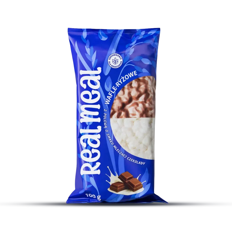 Wafle ryżowe z polewą o smaku mlecznej czekolady