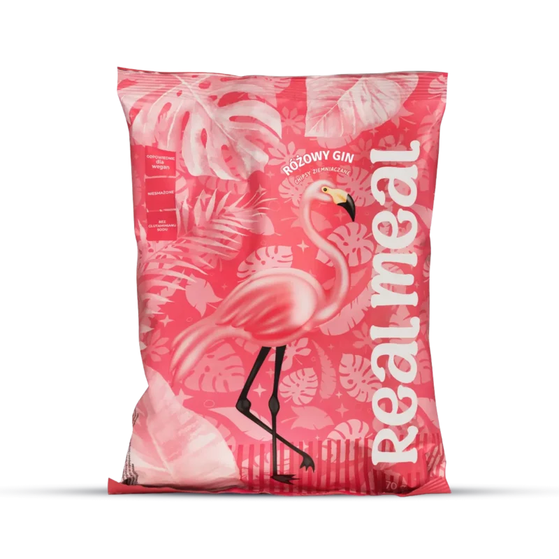 Chipsy ziemniaczane z różowym ginem